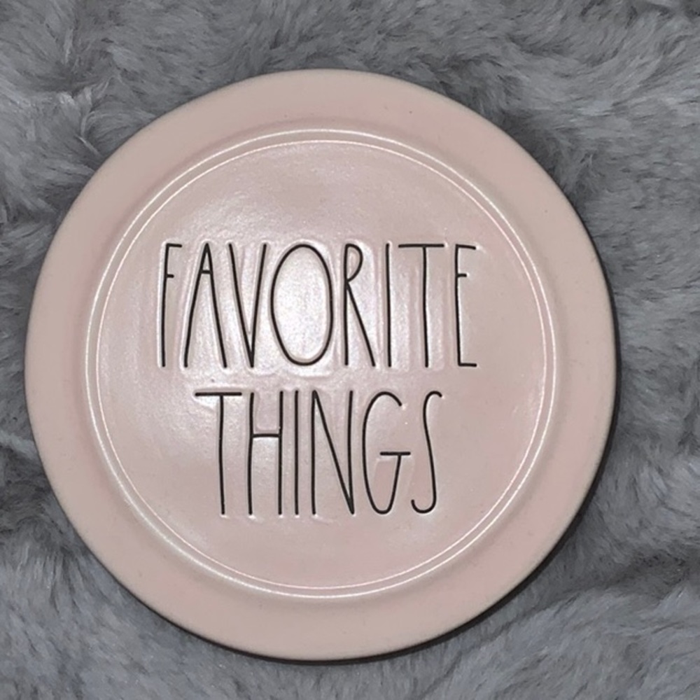 RAE DUNN favorite things round ceramic trinket box